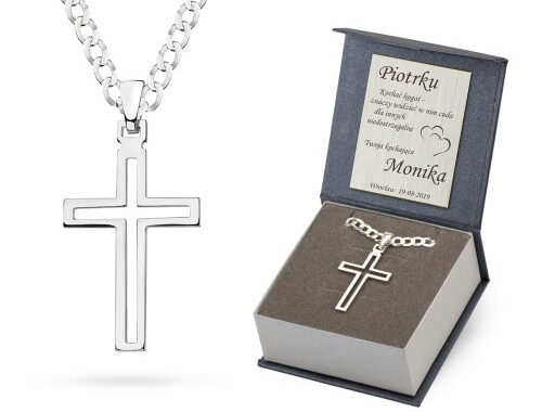 krzyżyk na łańcuszku srebrny